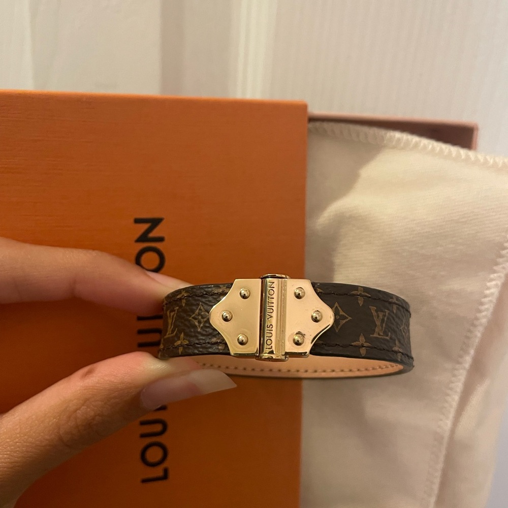 Louis Vuitton nano monogram leather bracelet